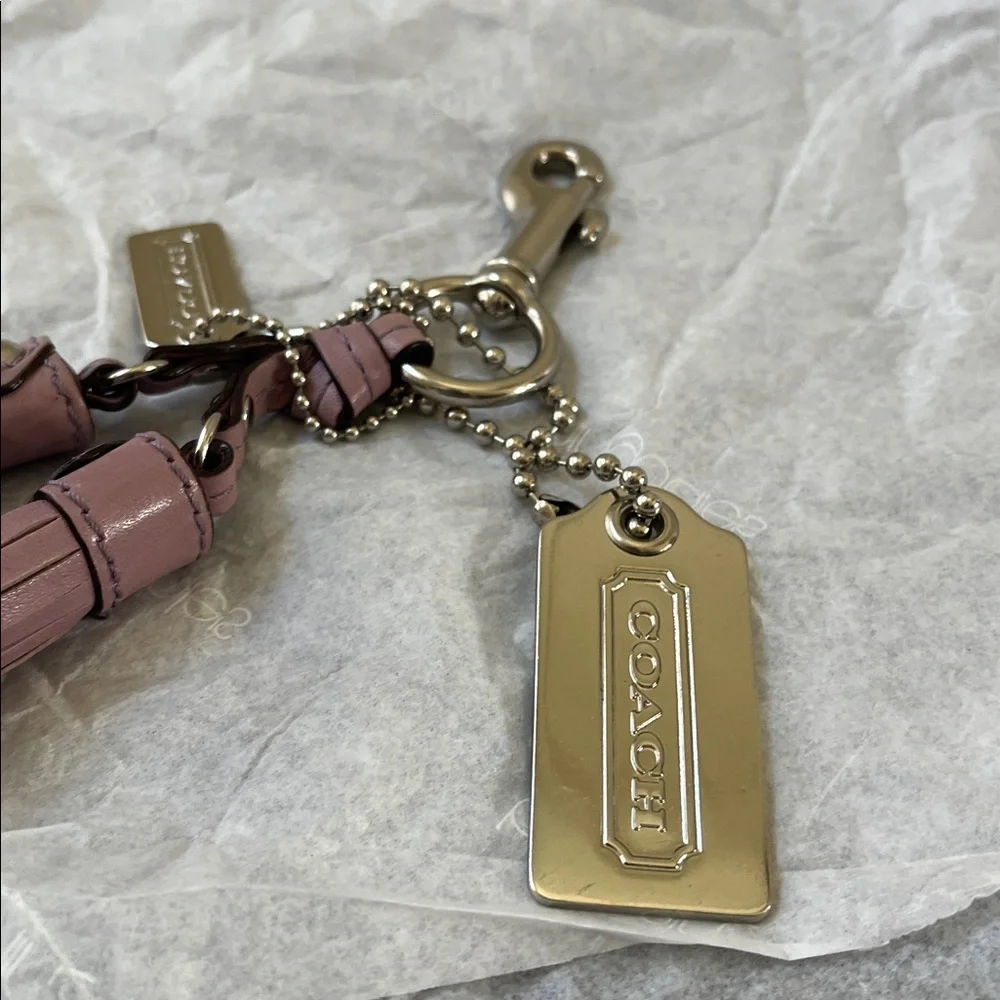 Coach Gold and Mauve Tassel Keychain - Picture 2 of 10